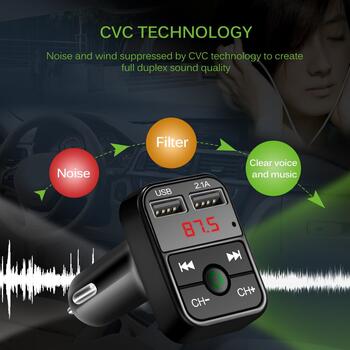 Riff CAR-B2 Bluetooth FM / MP3 Transmiteris Auto lādētājs 2x USB QC3.0 3.1A Black (RF-CAR-B2)
