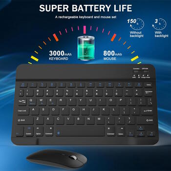 Riff EN / RU раскладка 2в1 RGB Bluetooth Беспроводная клавиатура с мышкой Black (RF-RGB-KEY)