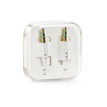 HQ Plakans AUX 3.5mm spraudnis uz 3.5mm spraudnis Audio plāns 1m vads Balts (HQ-AUX-WH-BX)