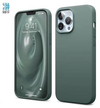 Riff Тонкий & Мягкий силиконовый чехол с мягкой подкладкой для Apple iPhone 13 Pro Max Burgundy (RF-SC-IPH-13PROMAX-GR.GREEN)