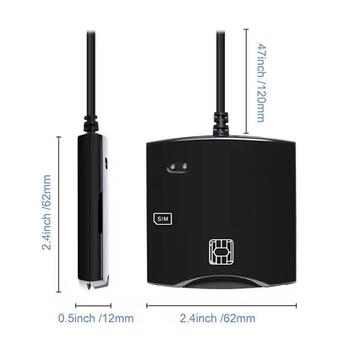 Riff Smart karšu lasītājs PC/SC CCID ISO7816 ar USB 2.0 vadu (+SIM) (RF-CARD-READER)