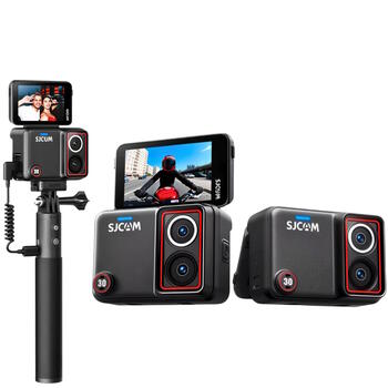 SJCAM SJ30 divu objektīvu 8K kamera ar grozāmu ekrānu 2,51 collas, 48 MP, 7 stundas + selfiju nūja + aksesuāri (SJ30CH)
