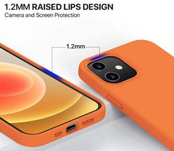Riff Тонкий & Мягкий силиконовый чехол-крышка с мягкой подкладкой для Apple iPhone 12 Pro Max Orange (RF-TS-IPH12PRM-OR)