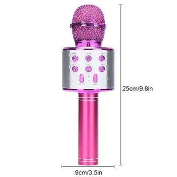Riff WS-858 Караоке-Микрофон с динамиком AUX и Micro SD Pink (RF-WS-858-PI)
