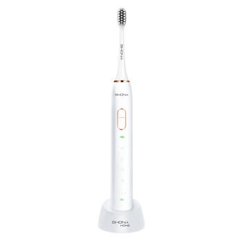 Shona Pro Elektriskā IPX7 Ultraskaņas zobu birste ar 5 režīmi / 3 ātrumi + ceļojuma maks (2 uzgaļi iekļauti) Balta (SHO-SONPRO-WH)