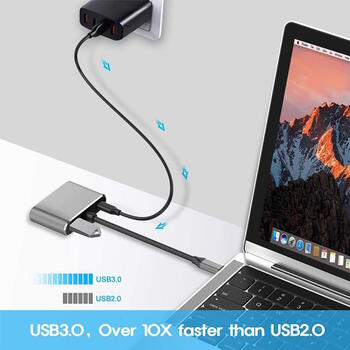 Riff 4in1 Адаптер-конвертер USB-C на HUB PD + HDMI + VGA + USB 3.0 (RF-4IN1-CONV)