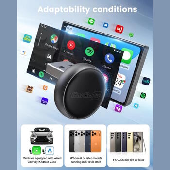Carlinkit Mini Ultra3 Bezvadu adapteris CarPlay / Android auto-adapteris Black (CARL-ULTRA3)