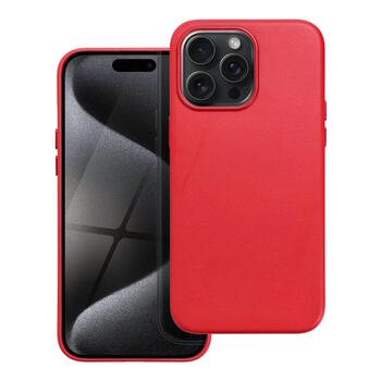 Riff Magsafe Ādas imitācijas maks ar metāla pogām priekš Apple iPhone 15 Pro Max Red (RF-LEMAG-IP15PMA-RE)