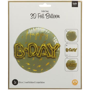 Folat Folija gaisa balons "3D Golden Dawn" 56cm (68485)