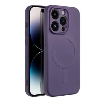 Riff Magsafe силиконовый чехол с микрофиброй изнутри для Apple iPhone 14 Plus Purple (RF-SILM-IP14PL-VI)