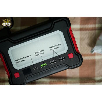 Remax RPP-325 150W Портативный аккумулятор - станция 36000mAh AC 220В Сетевое гнездо + PD GaN 60W + 3x USB 63W Черная (RPP-325)
