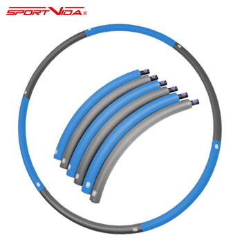 SportVida Складываемая Пенной поввверхности Hula Hoop обруч 90cm для гимнастики 700gr Серый/Синий (SV-HK0216)