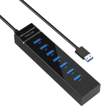 Riff HUB307 Superspeed USB 3.0 adapteris HUB ar 7 USB 3.0 portiem un DC5V strāvas ligzdu (1,2 m) (RF-HUB307)