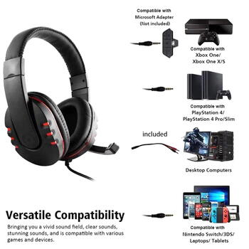 Kubite T997 Spēļu Austiņas 40mm draiveri 1.8m Vads 1x 3.5mm audio/mic + Pults Sarkanas (KUB-T997-RED)