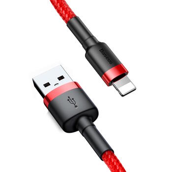 Baseus CALKLF-B09 Nylon Плетеный провод для передачи данных & заряда CQ3.0 2.4A USB на Lightning 1m Red (CALKLF-B09)