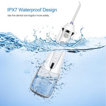 Riff HF2 IPX7 bezvadu irrigators 300ml ūdens tvertne / 5 uzgaļi / 5 režīmi White (RF-HF2/WH)