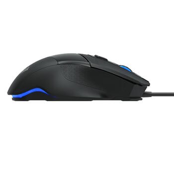 Aula S12 Multi-krāsu apgaismojuma vada Spēļu Optiskā pele/ 7 pogas/ 800-4800dpi/ ar ergonomisku formu/ Melna (S12)
