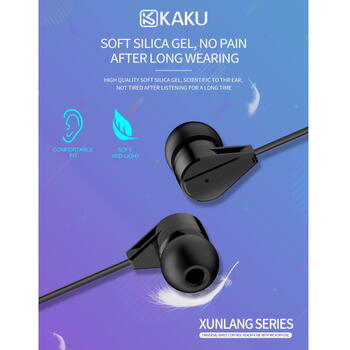 iKAKU KSC-310 Универсальные легкие наушники-вкладыши HiFi 3,5 мм с микрофоном 1,2 м Black (KSC-310-BK)