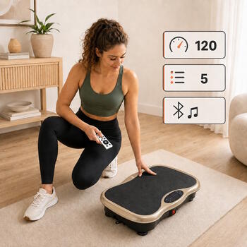 AC-513 vibrācijas platforma 3 treniņu zonas / 120 līmeņi / 5 iebūvētas programmas / pretestības gumijas Gold (AC-513/GO)