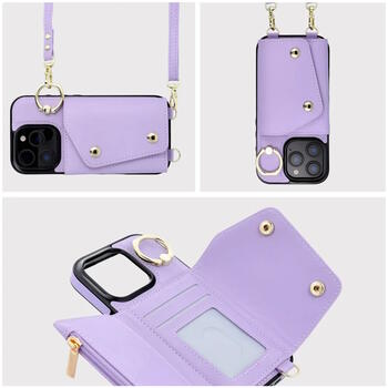 Riff Wonder Чехол для Apple iPhone 16e / iPhone 17e (с отделениями для карт, 2 ремешками) Purple (RF-WON-IP16e/17e-PU)