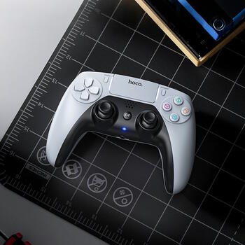 Hoco GA1 Bezvadu spēļu kontrolieris priekš PlayStation PS5 PS4 PC White (GA1)