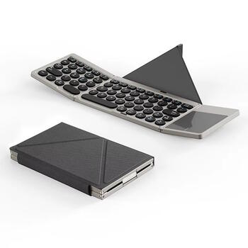 Riff KF86 Универсальная складная Bluetooth клавиатура с тачпадом и подставкой для Windows / Android / iOS / Mac OS / Smart TV (RF-KF86)