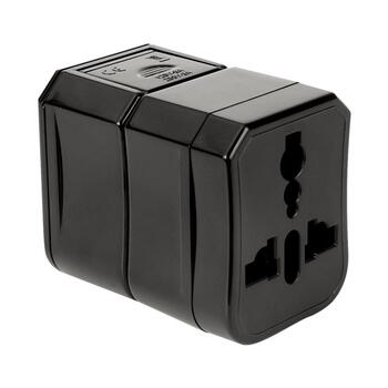 iKaku KSC-174 Мульти Сетевой адаптер с/на UK 3pin - Euro 2pin - US (USA) - Asia Адаптер + Чехол Черный (KSC-174)