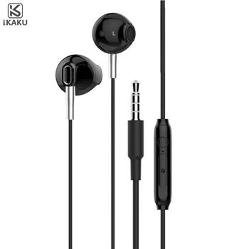 iKaku KSC-137 Chanming Capsule In-Ear Mūzikas un Zvanu Austņas 3.5mm 1.2m Vads ar Mikrofonu un Pulti Melna (KSC-137-BK)