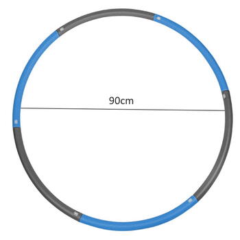 SportVida Складываемая Пенной поввверхности Hula Hoop обруч 90cm для гимнастики 700gr Серый/Синий (SV-HK0216)