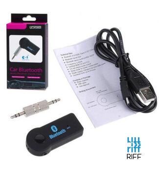 Riff BT-X5 Car FM Bluetooth Transmiteris ar 3.5mm Audio pieslēgumu + Mikrofona savienojumu Melna (RF-BT-X5)