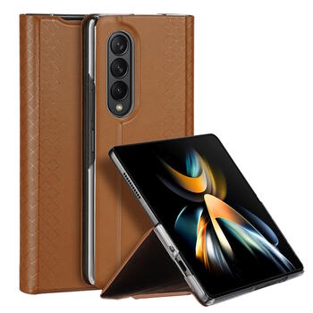 Dux Ducis Bril sērijas Magnētiskās fiksācijas sāniski atverams maks priekš Samsung Galaxy Z Fold 4 F936B Brown (DU-BR-SAM-ZFOLD4-BR)