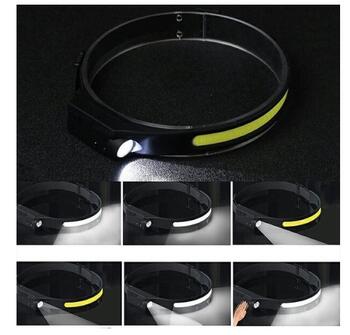 Riff HD1 Sensora LED lukturis ap galvu 350 LM + uzlādes vads Type-C USB Black (RF-HD1-BK)