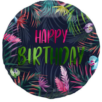 Folat Фолиевый воздушный шар "Birthday Neon Tropical" 45cm (67914)