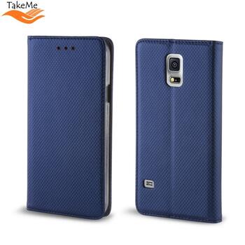 TakeMe Magnēstikas Fiksācijas Sāniski atverams maks bez klipša Samsung Galaxy S21 (G991B) Tumši Zils (TM-MA-SA-G991-DBL)