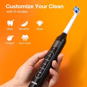Bitvae R1 elektriskā zobu birste x8 birstes / ceļojumu maciņš / vads Black (BIT-R1-BK)