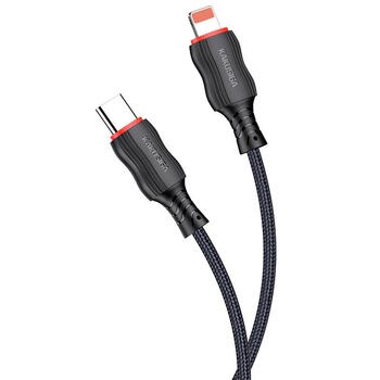 iKaku KSC-807 CHUANDA Быстрый плетеный провод PD20W Type-C на Lightning для заряда и передачи данных 1m (KSC-807/C/LI-BK)