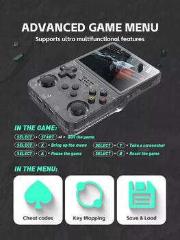 RF-R36S Игровая консоль Open Source Linux Ark OS 2.0 15000 ретро игр 64GB Black (RF-R36S/64GB)