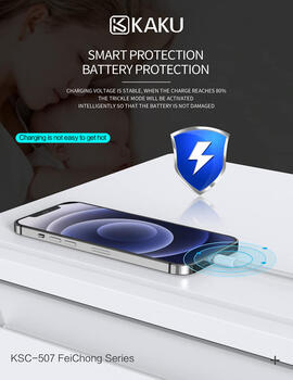 iKaku KSC-507 Универсальный кабель Type-C на Lightning PD25W для зарядки и передачи данных 1м Белый (KSC-507-WH)