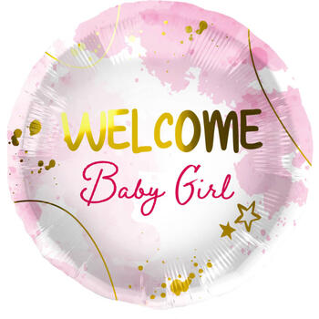 Folat Фолиевый воздушный шар "Welcome Baby Girl" 45cm (67954)