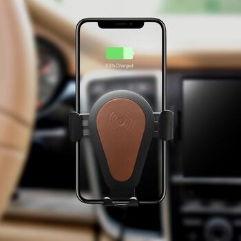 iCarer IWXC004-BN Qi 10W беспроводное автомобильное зарядное устройство + гравитационное автомобильное крепление для вентиляционного отверстия Brown (IWXC004-BN)