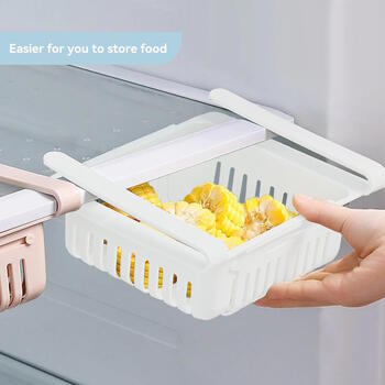Riff Ledusskapja regulējams izvelkams organizators no 20,5 cm līdz 28 cm White (RF-PULLOUT-WH)