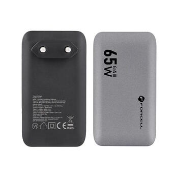 Forcell F-Energy VT-47 65W Ультратонкое зарядное устройство (GaN III, 2 x USB-C + USB-A, QC4.0, PD, 4 А) (VT-47)