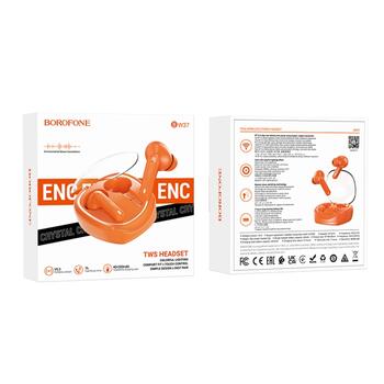 Borofone BW37 TWS 5.3 BT Беспроводные наушники с LED цветным эффектами / 7h автономной раб. Orange (BW37-OR)