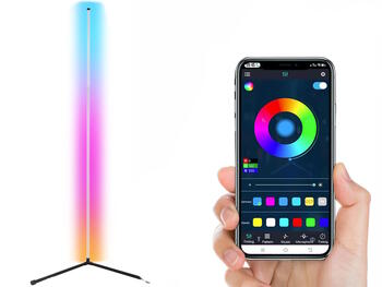 LED RGB grīdas stūra lampa 1,5 m (210 režīmi) + Tālvadības pults + APP (12330)