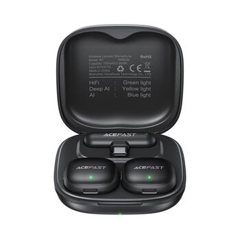 Acefast R1 Комплект быспроводных микрофонов с зарядным кейсом Black (R1)