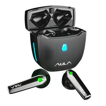Aula F101 TWS Беспроводная Hi-Fi  игровая стерео наушники / Bluetooth 5.0 / HD Mic / чехол для зарядки / Черные (F101)