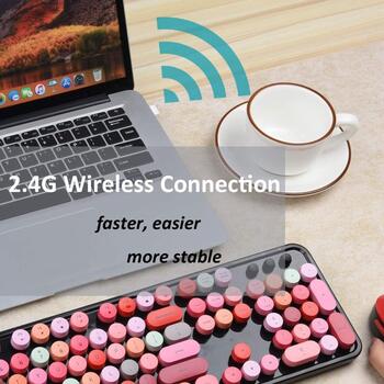 MOFII Sweet Беспроводная Клавиатура и Оптическая Мышь 2,4G USB Черный - Многоцветные Кнопки (MO-SWEET-BLACK)
