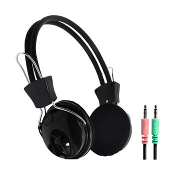 Kubite T-808 Компьютерные Наушники 30mm драйверы 1.8m Кабель 2x 3.5mm audio/mic Черный (KUB-T-808)
