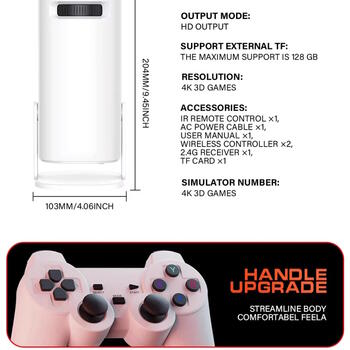 Riff P30MAX Portatīvais Videoprojektors Spēļu Konsole 36000+ 4K Android 11 Allwinner H713 64 Gb White (RF-P30MAX)