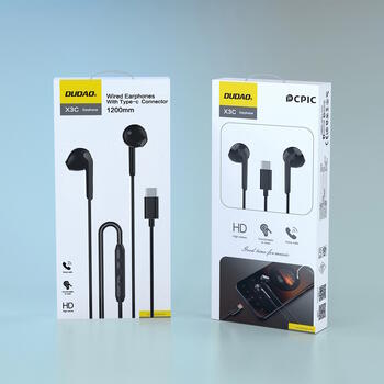 Dudao X3C vadu austiņas (in-ear) ar USB-C savienojumu, 1,2 m (X3C)